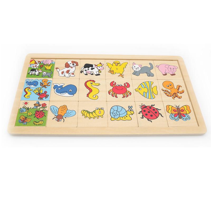 

Puzzle Education Early Kids Animal Traffic Fruit Sorting Intelligence Game Board Insects Animal