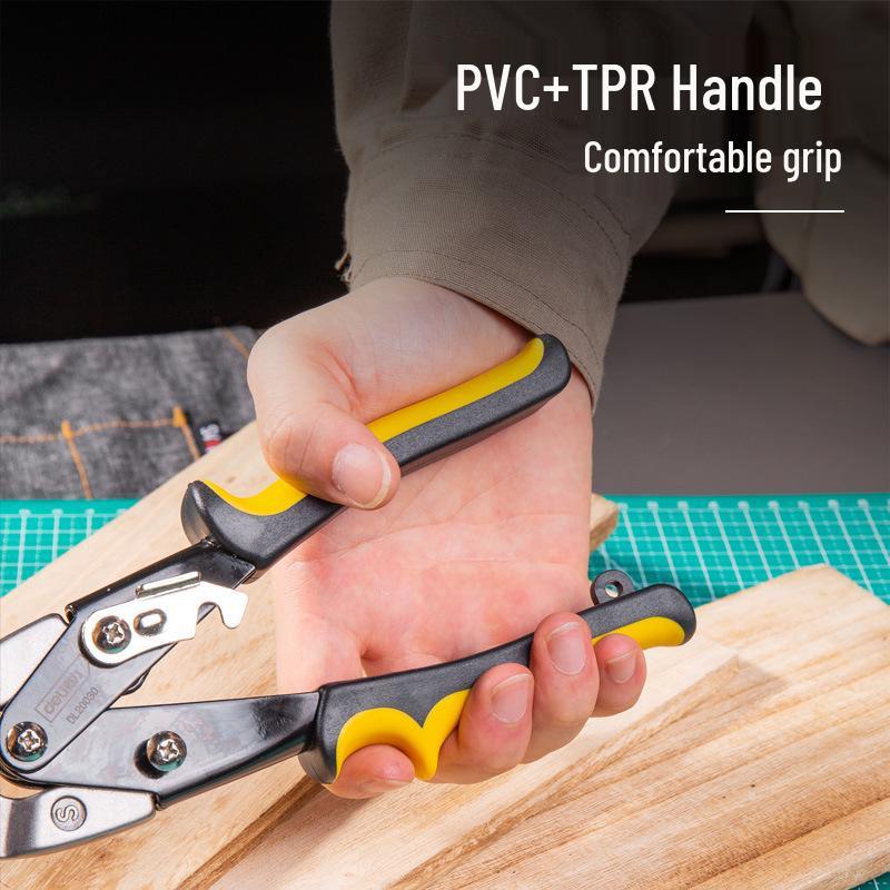 Deli Multi-Functional Aviation Shears: Straight, Left, Right Bend for Sheet Metal, Light Steel, and Keel Cutting
