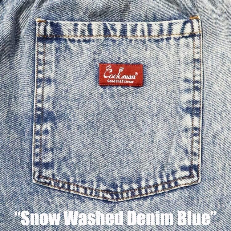 COOKMAN Chef Long Snow Work Denim Size Pants, Pants, Wash, Pants, Blue, M, 231-31821