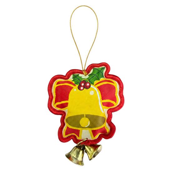 Holiday Hanging Decorations Christmas Santa Gingerbread Keychain, Cute Stuffed Tree Ornament with Festive Decor Metal Bell, Fireplace