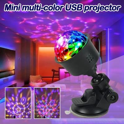 Mini Mehrfarbiges USB Projektorlicht Nachtlicht für Zuhause Schlafzimmer Partydeko Discolicht Kinderzimmerdekoration Weihnachtsfeier