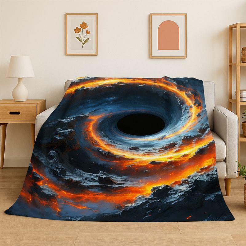 Dream Universe Galaxy Space Stars Black Hole Milky Way Flannel Blanket Soft Throw Blanket for Bedroom Living Room Bed Picnic Nap