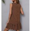 Damen Modisches Bedrucktes Ärmelloses Rundhals Freizeitkleid