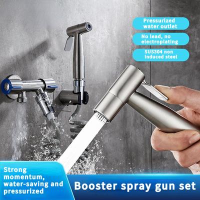 Toilet Washer Stainless Steel One InTwo Out Double Handle Dual Control Spray Gun Faucet Washing Machine Quick Opening Faucet