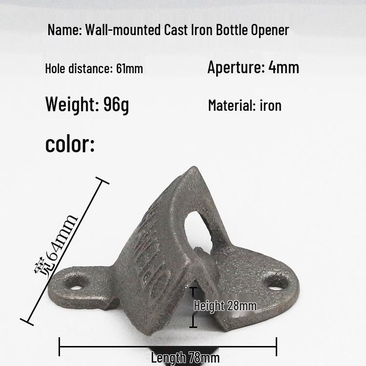 Retro Cast Iron Wall-Mounted Bottle Opener