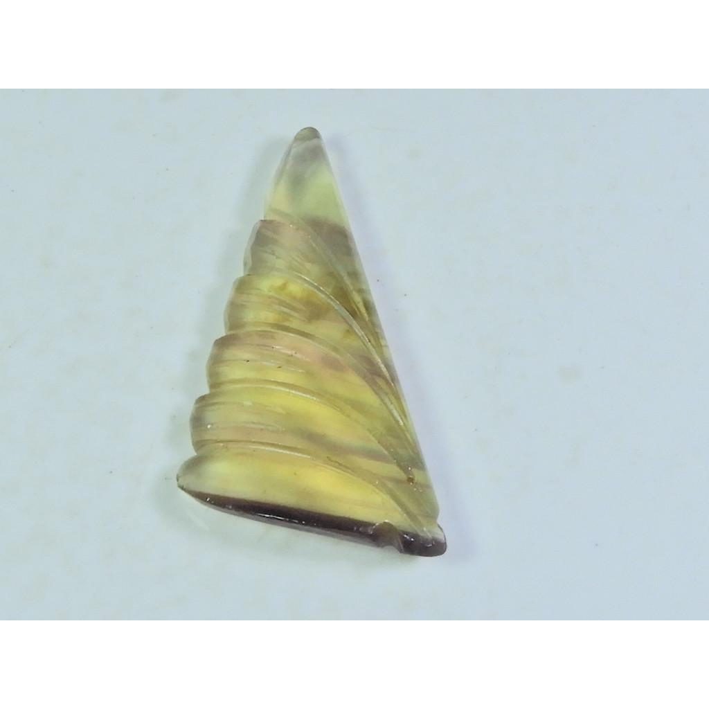 

56Cts. Натуральный флюоритовый резной кабошон россыпью драгоценный камень 27X46X06 MM B-120