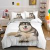 Bellissimo Set Copripiumino Husky 3d Cucciolo Cane Husky Set Biancheria da Letto Cane Carino Copripiumino Singolo Matrimoniale Queen King Size Moda Moderno Regalo