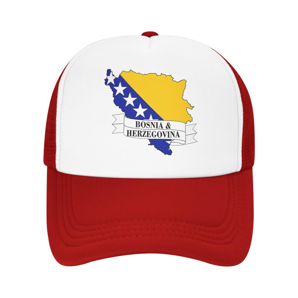 Bosnia and Herzegovina Flag Map Mesh Baseball Cap Adult Outdoor Sun Hat Hats Breathable Summer Trucker Hats