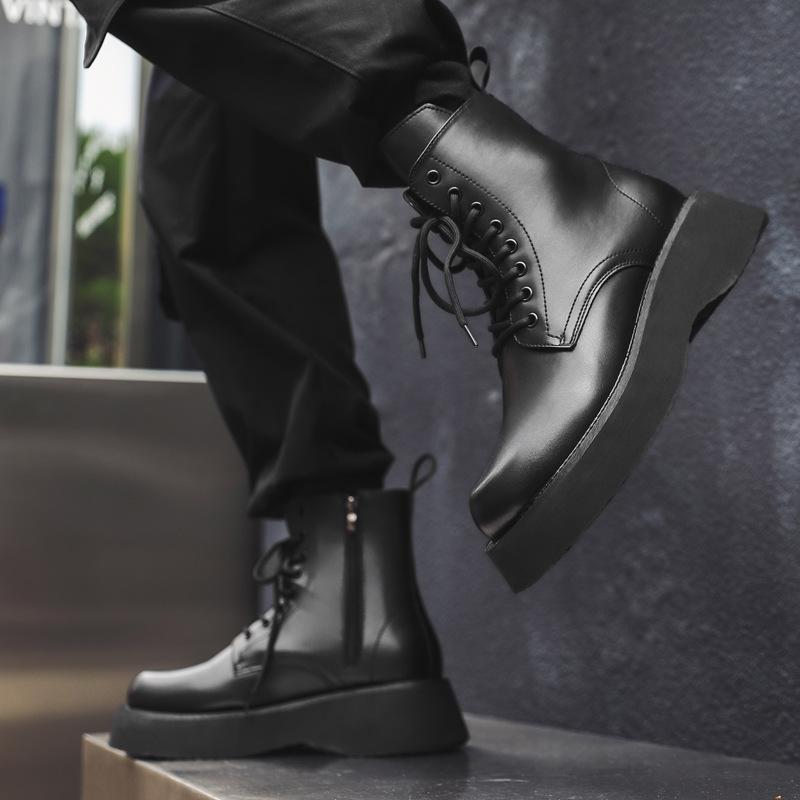 Ботинки Martin мужские кожаные туфли на платформе с высоким берцем новые кожаные ботинки — фото 5