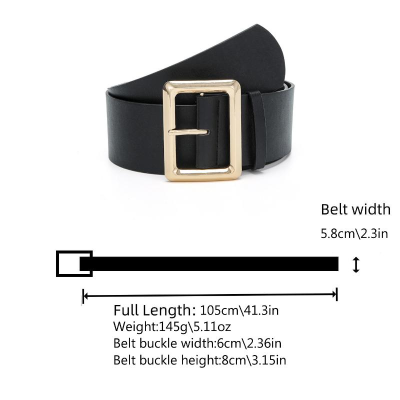 Nový Vintage Módní Dámský Široký Pás s Velkou Sponou Dekorativní PU Dámský Pás k Šatům