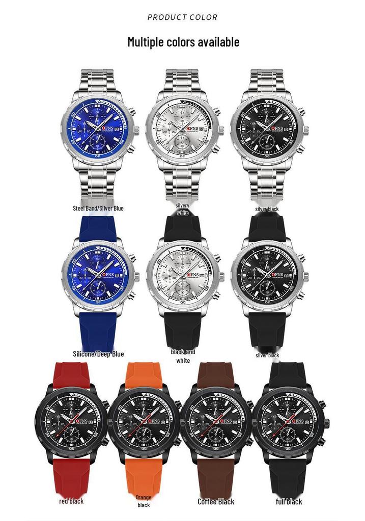 Oufanni Men's Waterproof Luminous Quartz Chronograph Watch