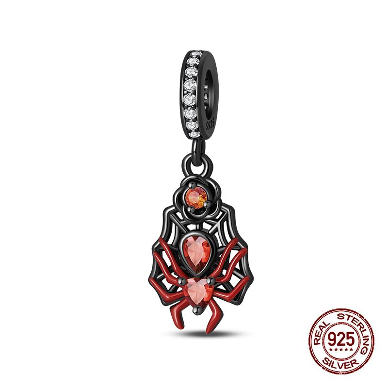 2025 Halloween Party Charms 925 Sterlingsølv Selvlysende Gresskar Spøkelse Flaggermus Perle Hengende Armbånd Halskjede DIY Smykker Festgave