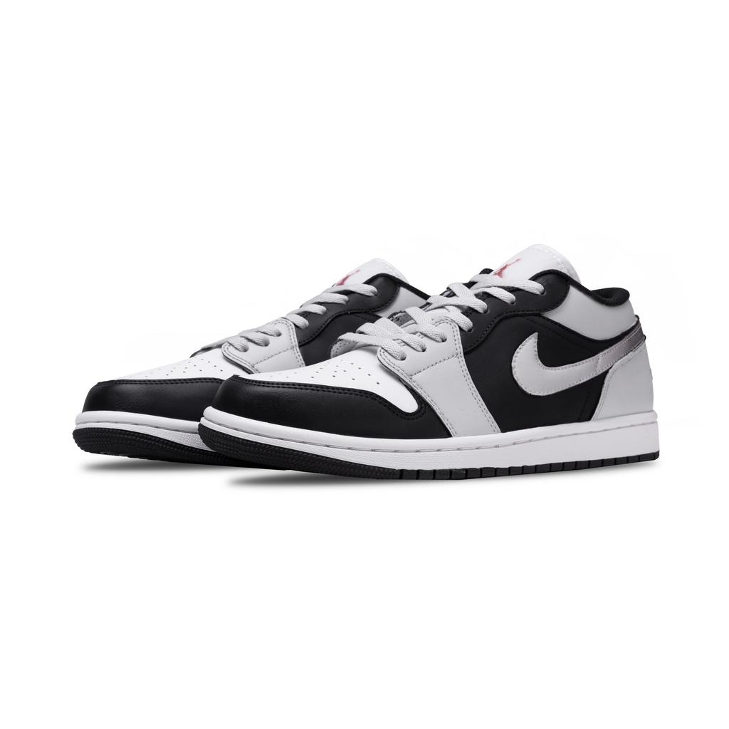 Jordan Air Jordan 1 Time Phantom Low top Vintage Basketball Shoes Men's Black White Gray 553558-165(Team857-)