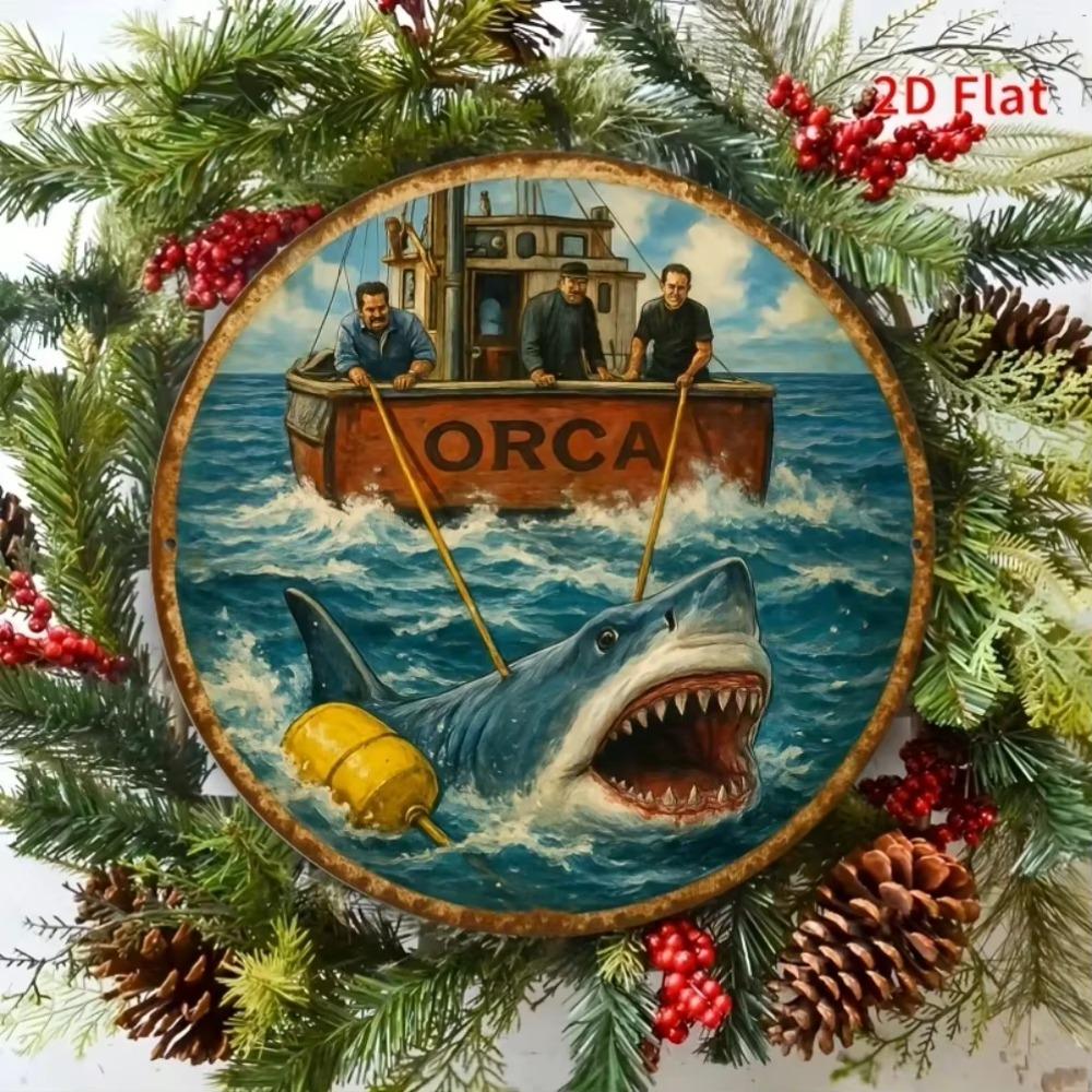 Vintage Shark Metal Wall Art Garage Decor Retro Tin Sign 40x30cm