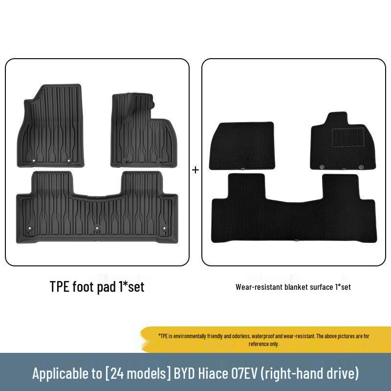 2024 BYD Sea Lion 07 EV RHD TPE Eco-friendly Wear-resistant Floor and Trunk Mats