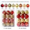 24Pcs/Box Plastic Christmas Colored Balls Electroplated Christmas Tree Hanging Pendant  for Home