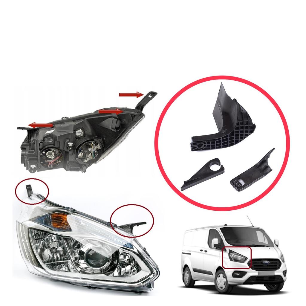 EHL571-2 Scheinwerferhalter-Montage, Reparaturhalterung, Laschensatz, rechte Seite, für Ford Transit Tourneo Custom MK1 V362 2012–18, BK2113D152BJ