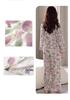 2026 Women's Milk Silk Pajamas Set: V-Neck Cardigan, Long Sleeve, Long Pants, Thin Polka Dot Print for Spring and Autumn
