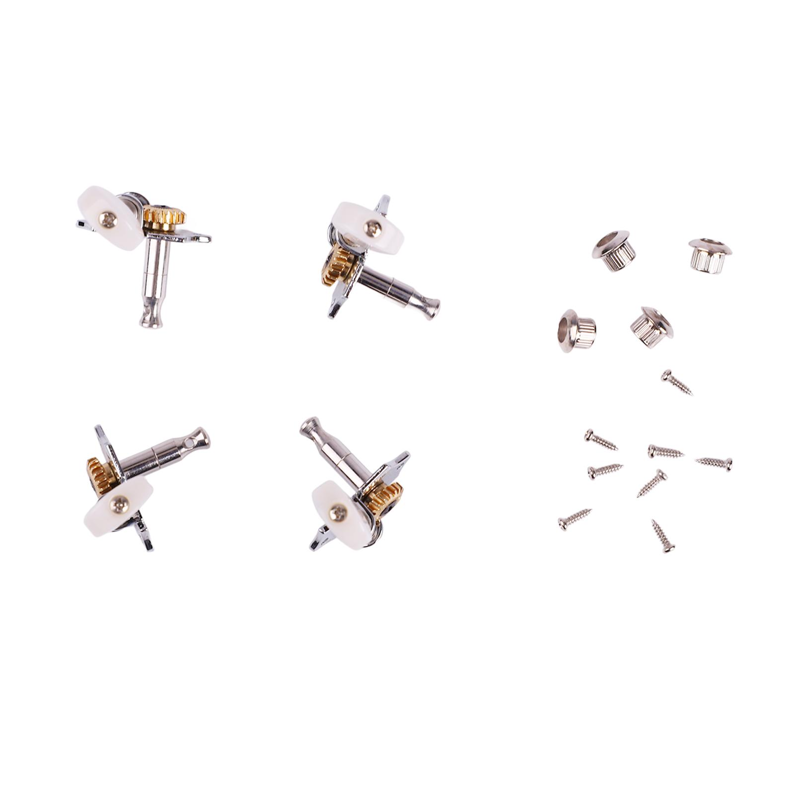 

4PCS Ukulele Tuning Peg Chrome Color Metal Ukulele Machine Head Tuner for Replacement