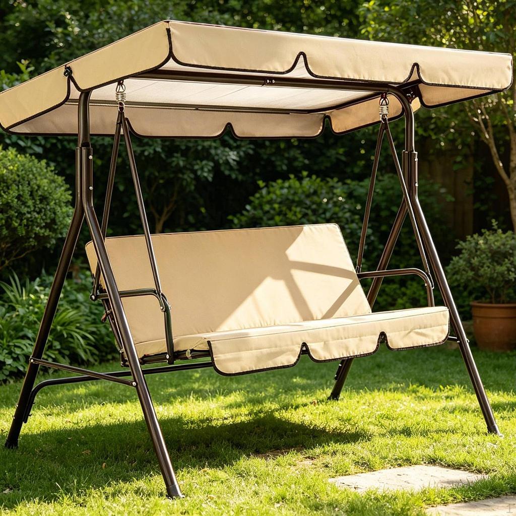 2x Swing Cover Set Bench Canopy Top for Outdoor Patio Courtyard