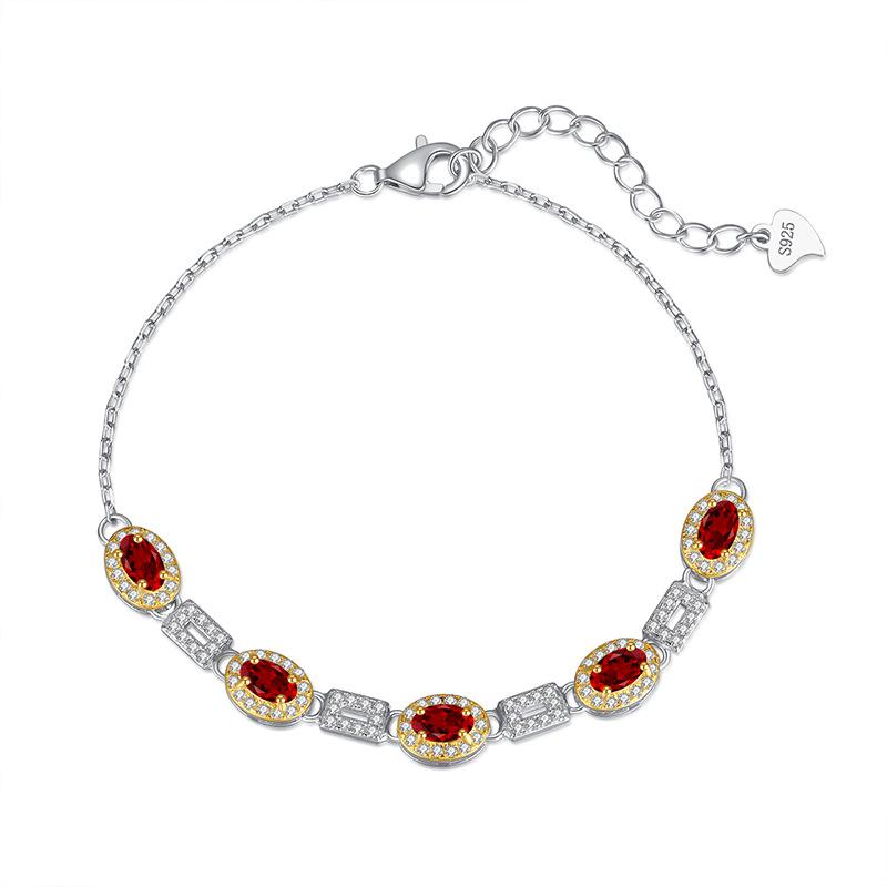 Natural Peridot Bracelet S925 Sterling Silver Inlaid Main Stone 3 * 5mm Versatile Fashion Jewelry Gift 925 silver