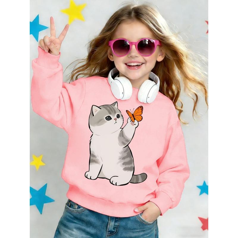 Kids Sweatshirt,Round Neck Sweatshirt for Spring/Autumn, Fashionable And Versatile Cute Print Casual Sweatshirt,Soft Cotton Sweatshirt