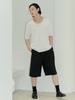 SALON DE SEOUL Unisex Pintuck Stitch Bermuda Pants - Black