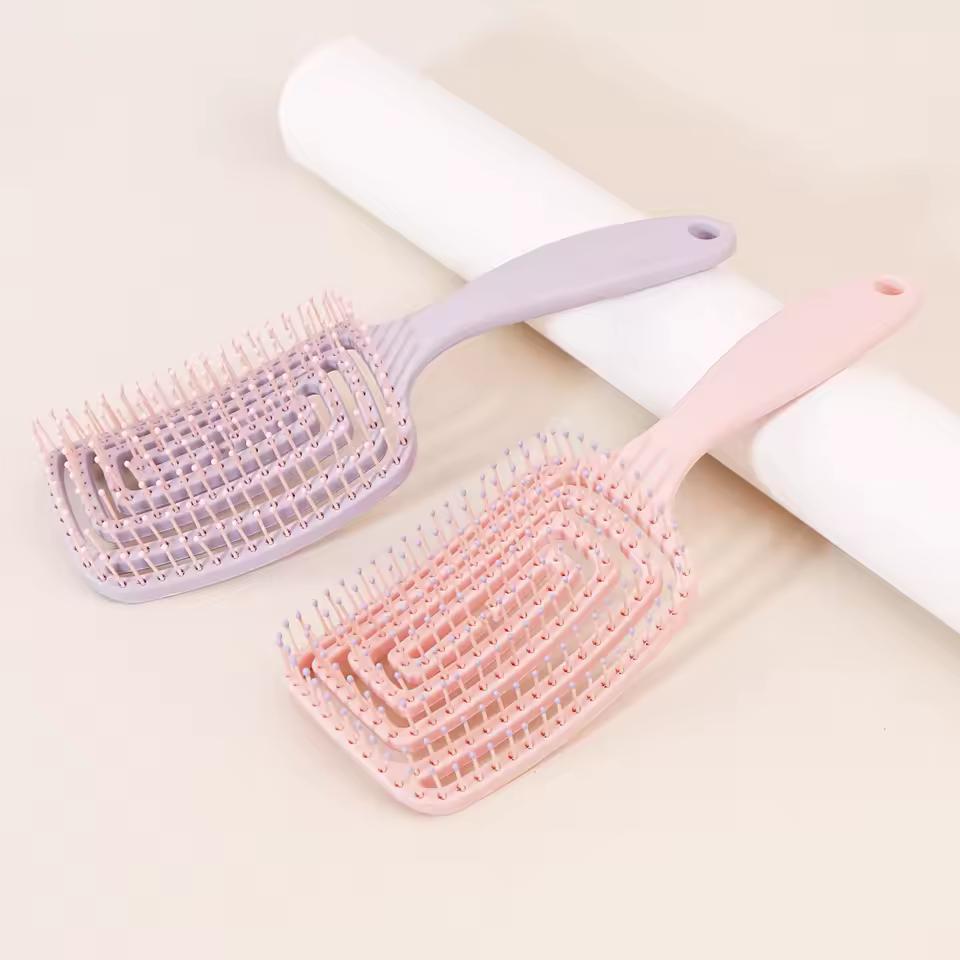 

Wet and Dry Curved Hair Brush Daily Hair Care рожевий