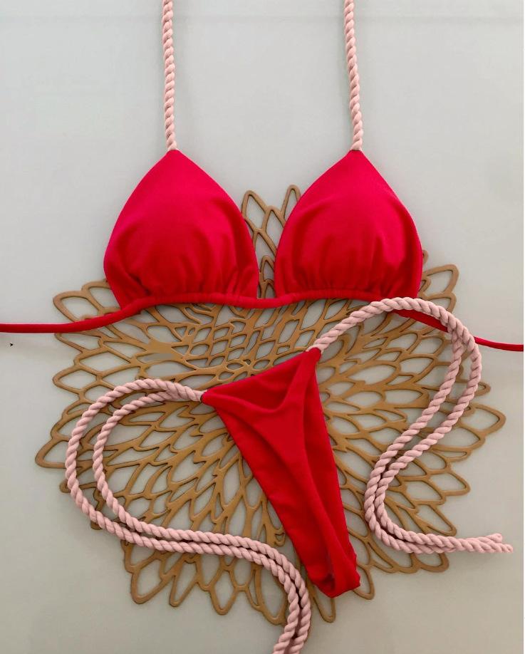 

New split swimsuit solid color women s swimsuit swimsuit hot spring vacation tube top L