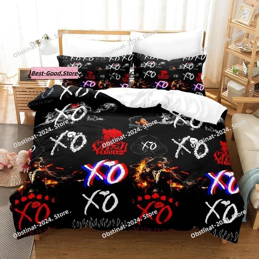 Fashion XO The Weeknd Bedding Set Printed single Comforter Quilt Bed Cover Duvet Cover Pillow Case 3 Pieces Sets Kids Adult Size
