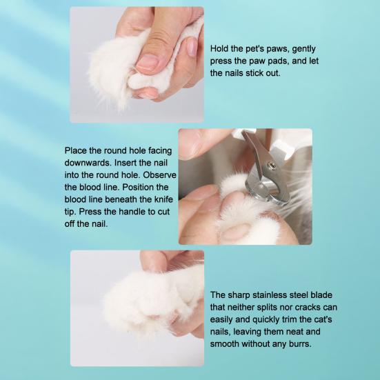 Yousheng Pet Nail Clipper Sharp Stainless Steel Blades Nail Cutter Safe Cat Nail Trimmer with Anti-Slip Handle for Dogs Cats Small Animals