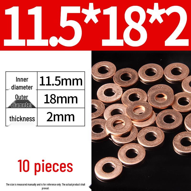 2mm Pure Red Copper Sealing Ring Marine Instrument Flat Washer