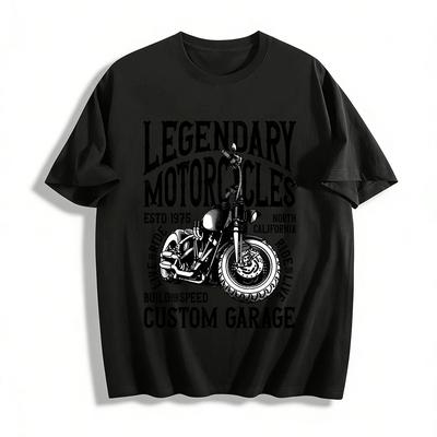 Legendary Motorcycles Custom Garage North California Biker Tee Pure Cotton T-shirt