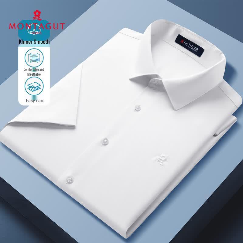 

MONTAGUT Men s 120-Count Double Yarn Short Sleeve Stretch Shirt 42