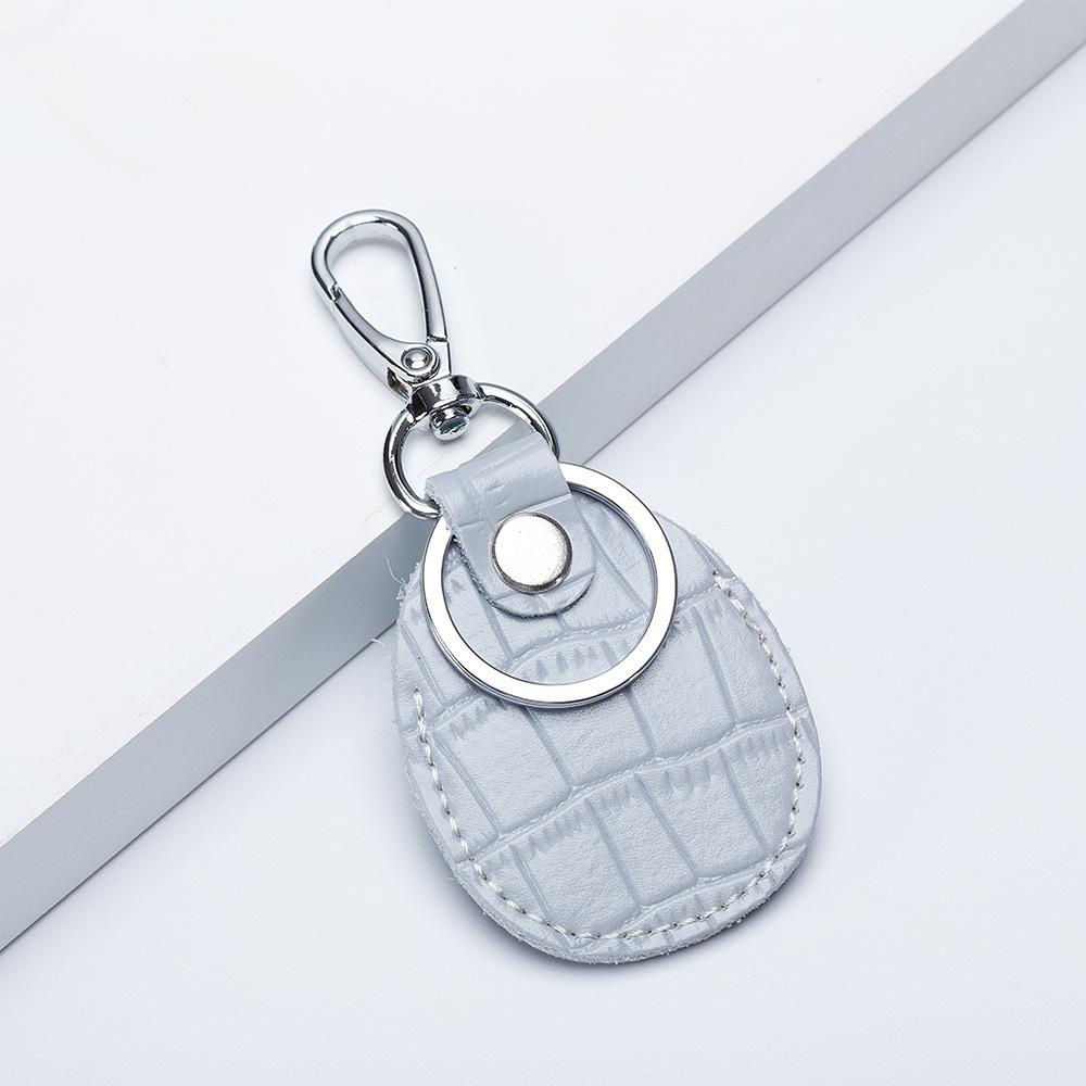 Leather Keychain Card Cover For Alarm Tag Intercom Key Access Entry Card Set Car Key Protector Card Tracker
