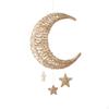 Moon Ornament with Stars Lightweight Rattan Wall Hanging Decorative for Nursery