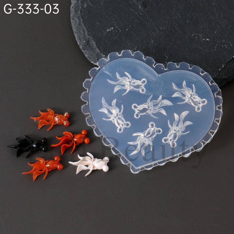 Nail Art Silicone Mold, Mushroom Tulip Peach Blossom Flower Leaf Mango Three-Dimensional Engraving Mold