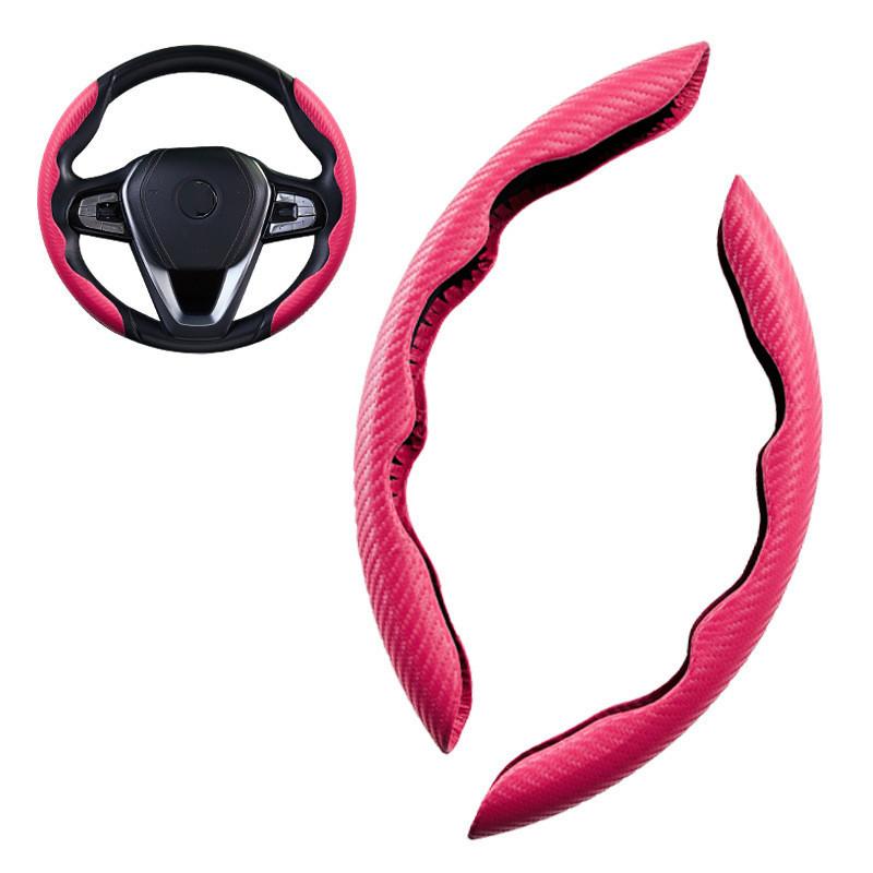 Car Sport Accessories Interior Universal Steering Wheel Cover 38cm Carbon Fiber Non-slip Fashion Steering Wheel Booster