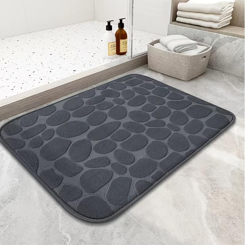 

Thickened Bathroom Mat Fiber carpet, bathroom living room anti slip mat, pebble floor mat, household non-slip entry mat 40x60cm темно-серого