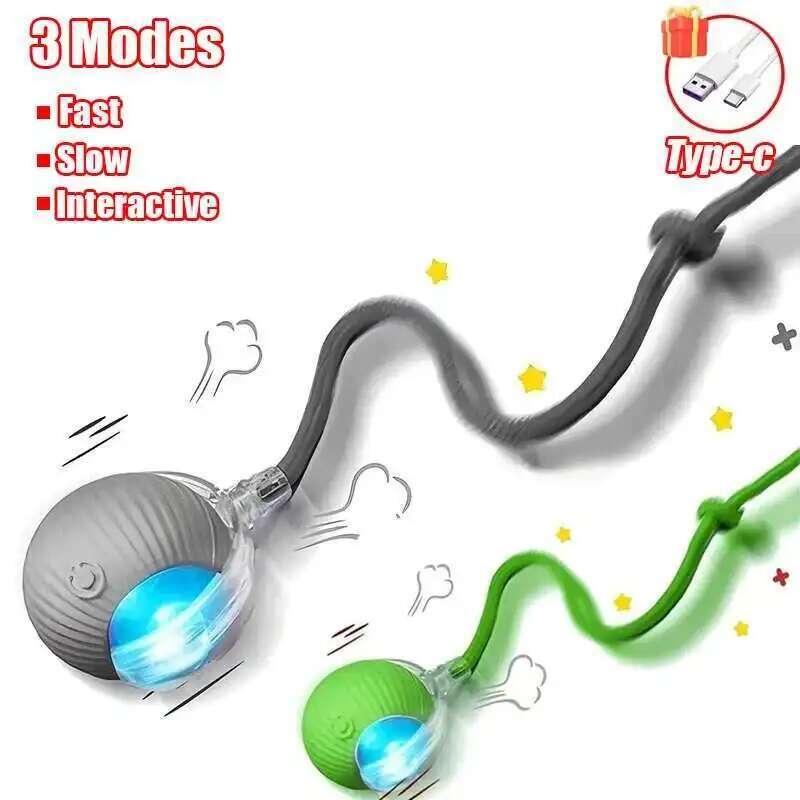 Smart Dog Interactive Ball Toys Automatic Rolling Ball Rechargeable Electric Pet Interactive Toy Dog Cat Training Imitate Mouse