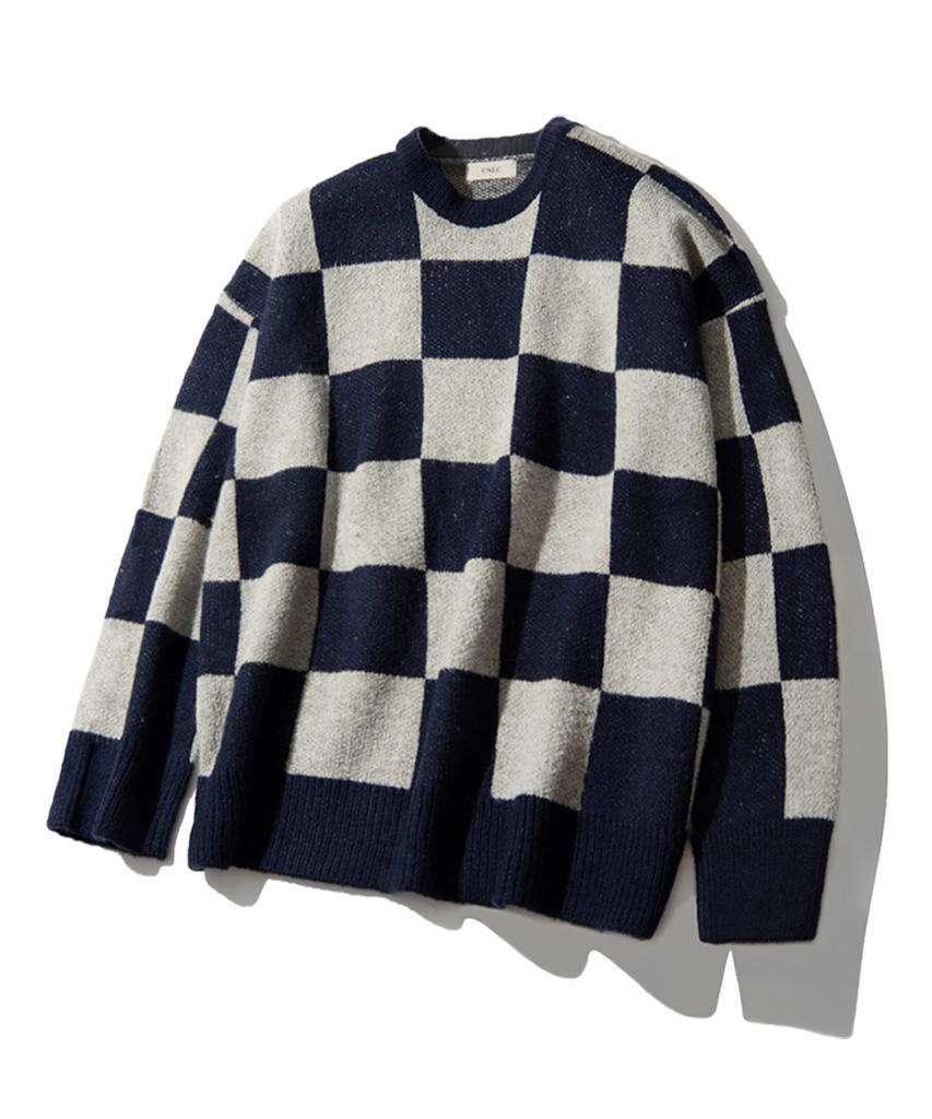 U And Lc Check Block Oversized Knit (2 Colors)