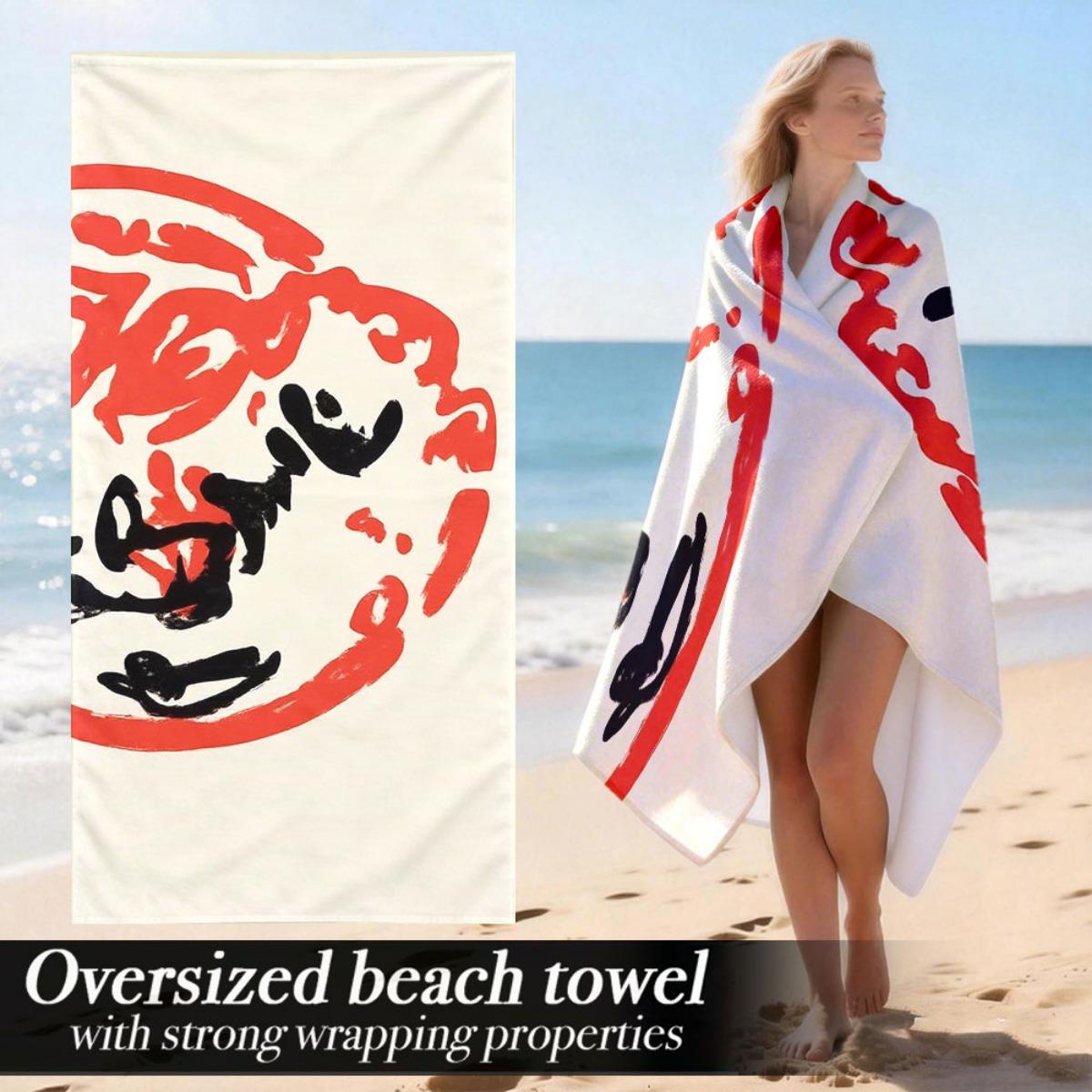 

Extra Large Soft Plush Absorbent Luxury Oversized Beach Towel | Microfiber Polyester, Pattern, Fabric, Machine Washable | Perfec W40*H60(CM)