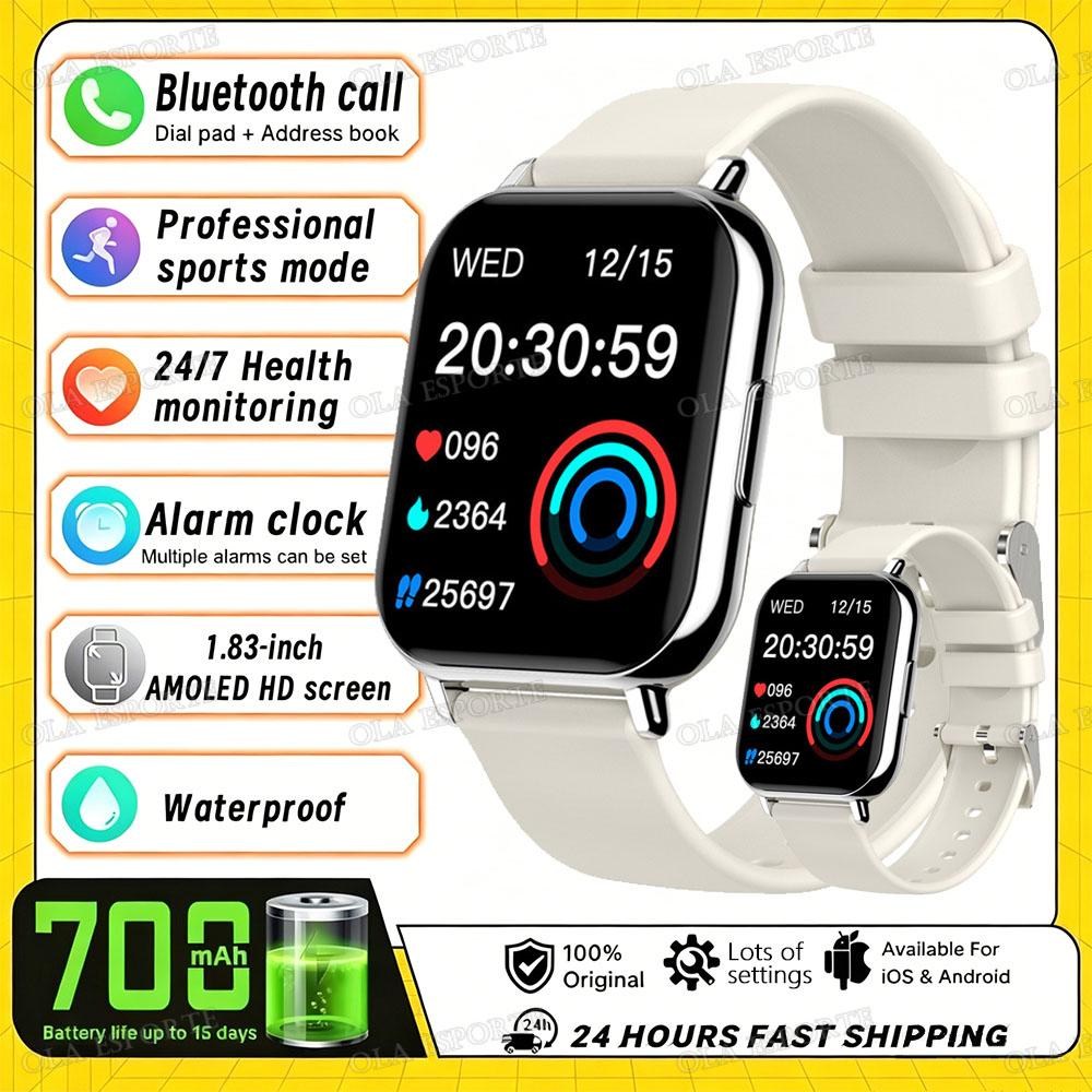 Upgraded Smart Watch Heart Rate Blood Oxygen/Pressure Sleep Monitoring Bluetooth Call Voice Assistant Sport Smartwatch HT30