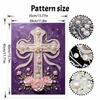 Pearl Painting Set 5D Pearl Mosaic Art Style Religious Cross Flower Theme Home Wall Decoration.