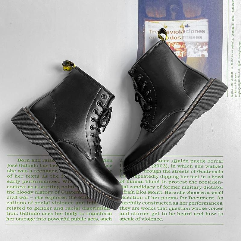 Brand Men Leather High-Top Skateboarding Shoes Men's Sneakers Male Fashion Non-Slip Sport Shoes Mens Footwear