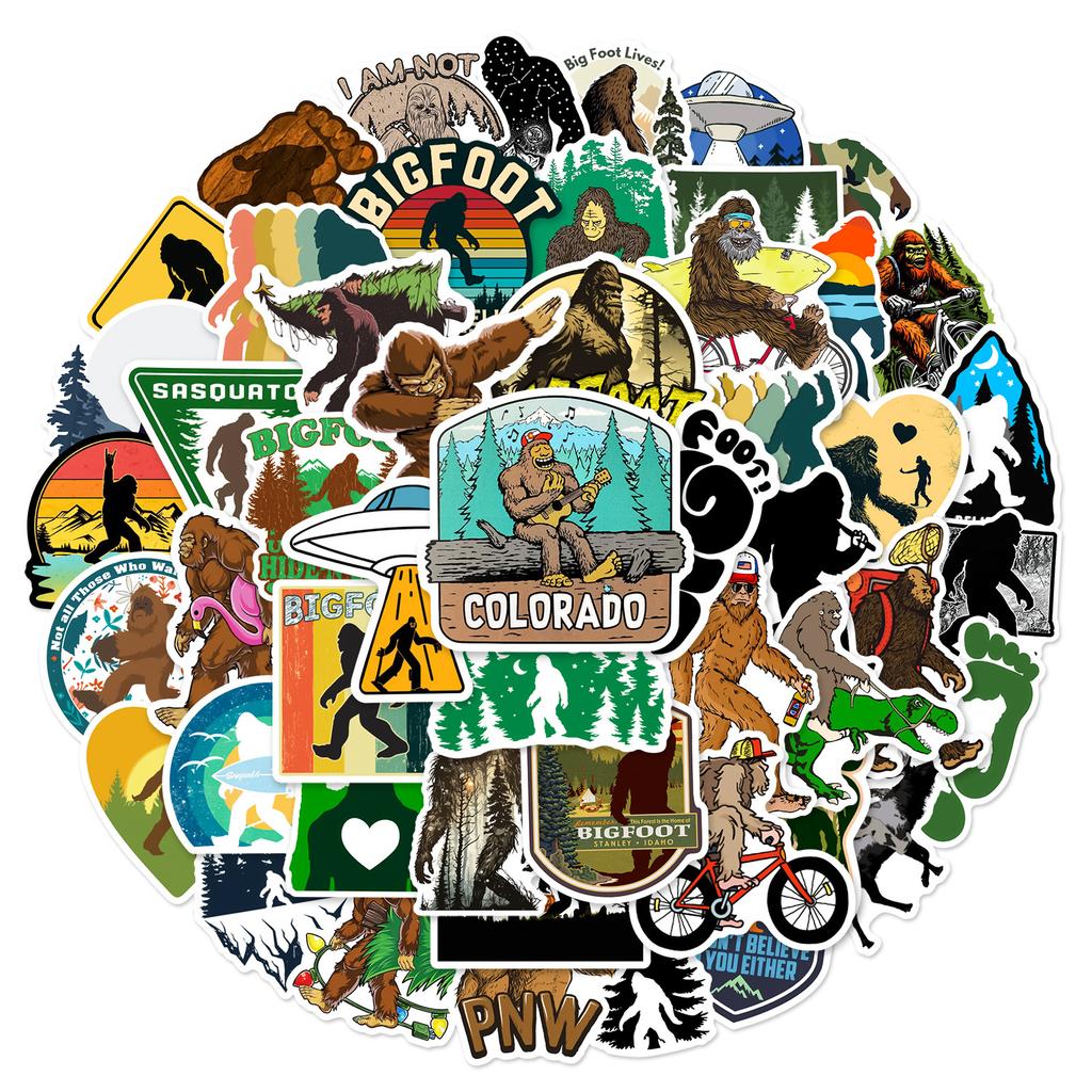 10/25/50pcs Outdoor Wild Bigfoot Graffiti Stickers for DIY Suitcase Water Bottle Phone Laptop Guitar Motorcycle Skateboard