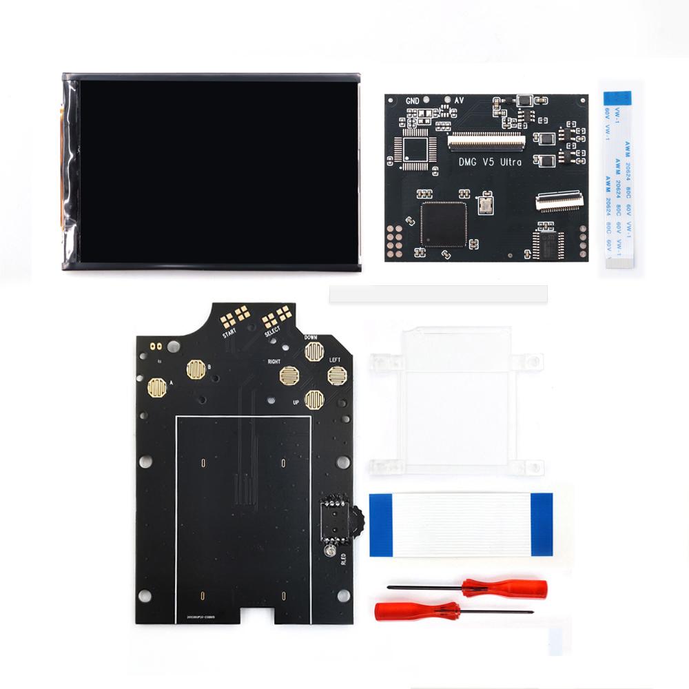 Красочный комплект LCD-экрана с подсветкой IPS V5 Ultra для GB DMG, меню OSD, полноразмерный экран RIPS, мод LCD-дисплея с динамиком для Game Boy DMG LCD without Speaker