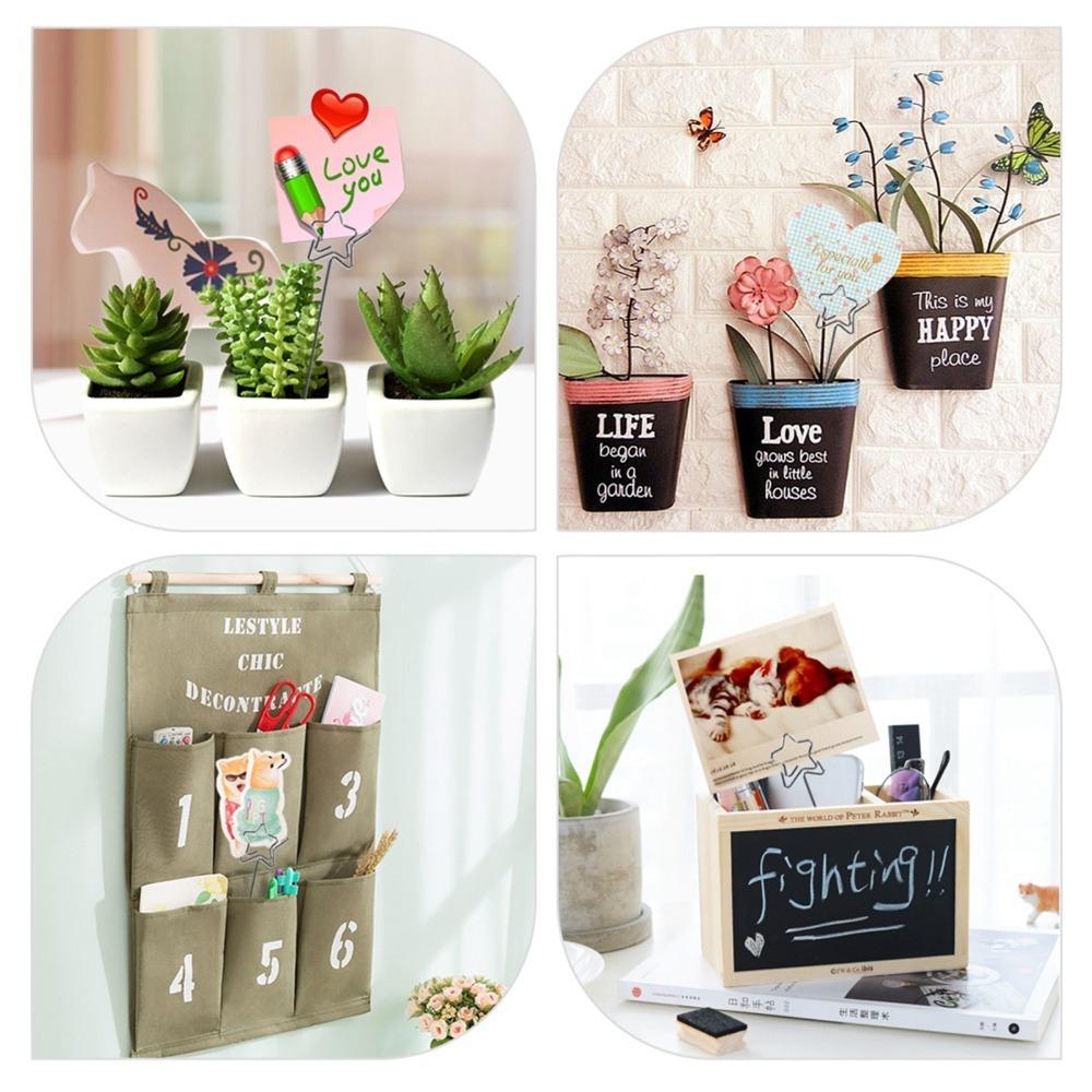50pcs Heart Shape Photo Card Holders Round Shape Paper Note Holders Table Display
