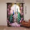 2Pcs Retro Peacock Printed Curtains For Study Room Kitchen Living Room Dorm Room Bedroom Room Decor Home Decor A