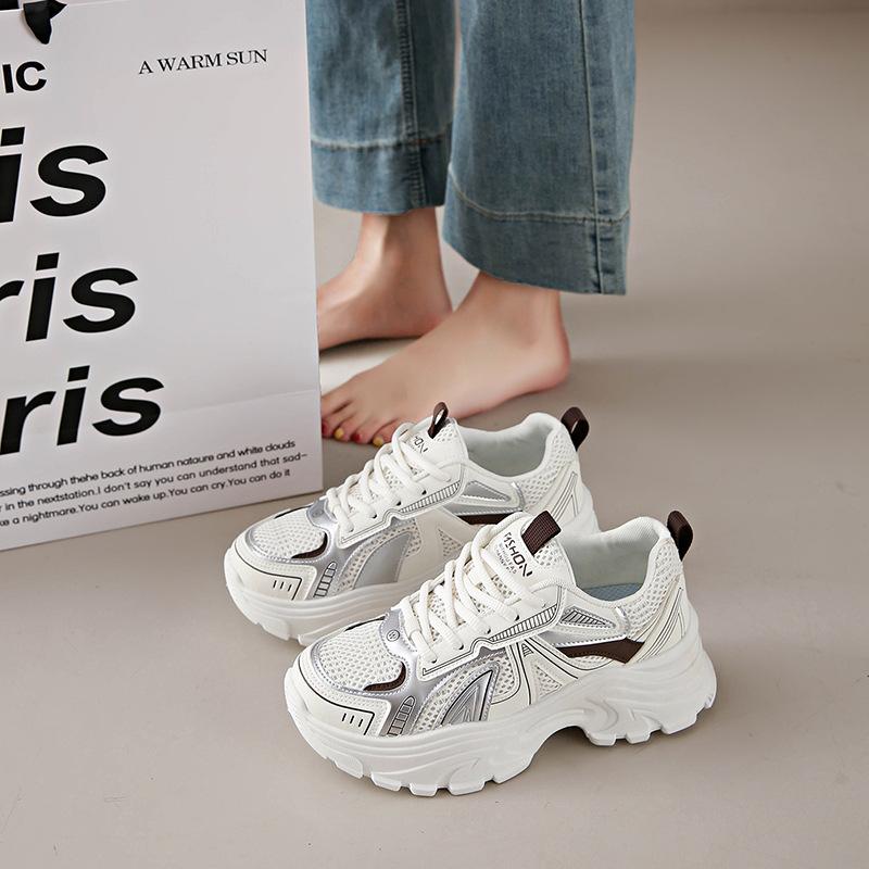 Daddy Shoes Women's Autumn New Versatile Student Thick Baseplate Shoes Women's Casual Shoes Breathable Women's Shoes